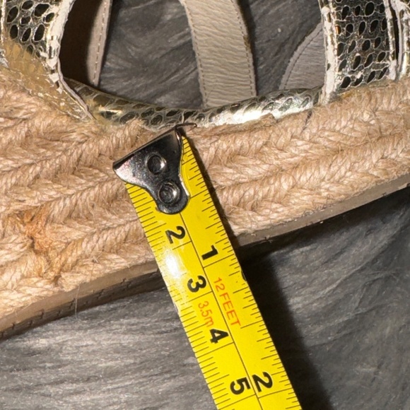 EUC Michael Michael Kors Gold Palm Beach Espadrille Wedge Size 9.5 - Picture 11 of 12